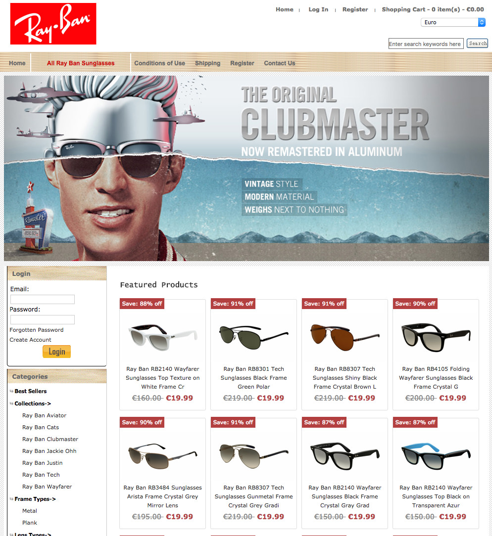 truffa rayban 19 euro