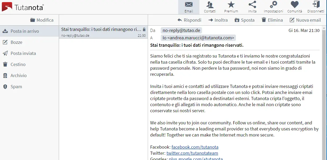 tutanota per tutelare la privacy delle tue email