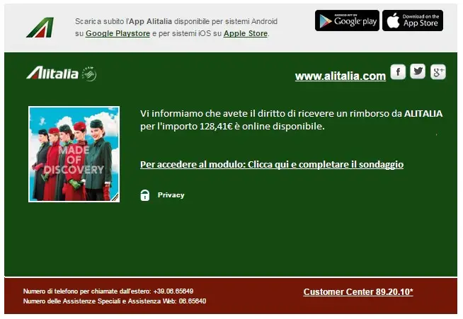 phishing alitalia tutto sulla posta elettronica