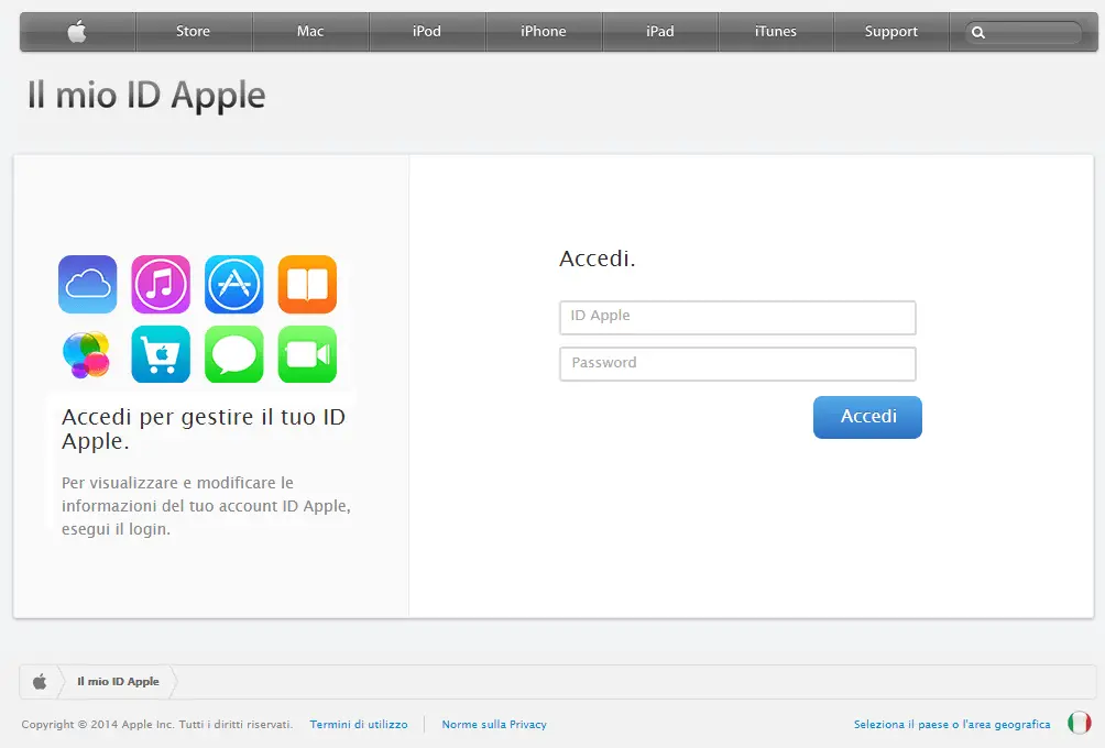 verifica il tuo id apple phishing