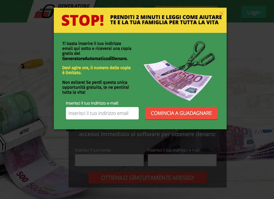 spam denaro facile automatico tutto sulla posta elettronica