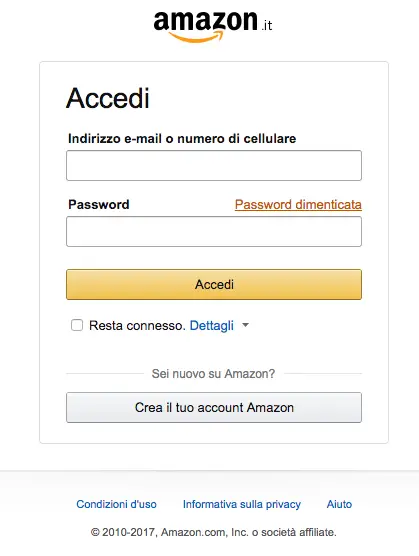 phishing amazon login tutto sulla posta elettronica