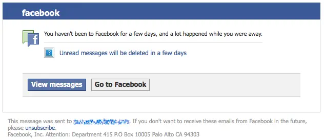 facebook phishing spam