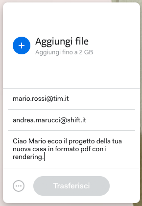 trasferire documenti grossi wetransfer