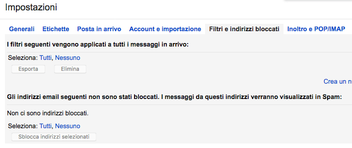 bloccare spam gmail