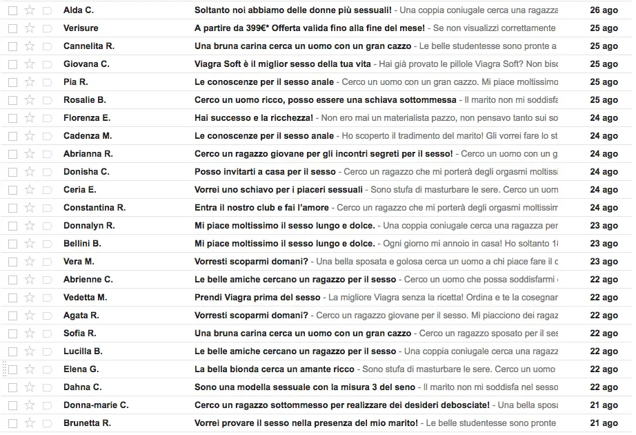 spam e sesso