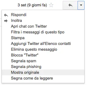 vedere header email gmail