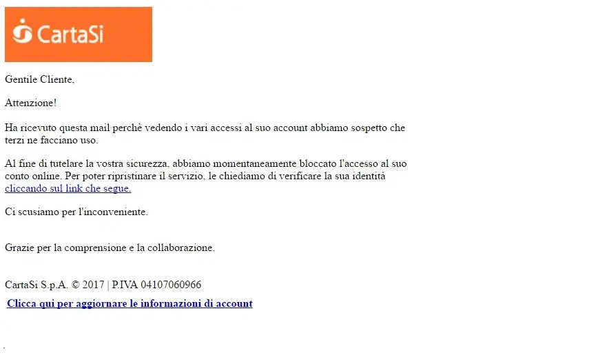 phishing cartasì