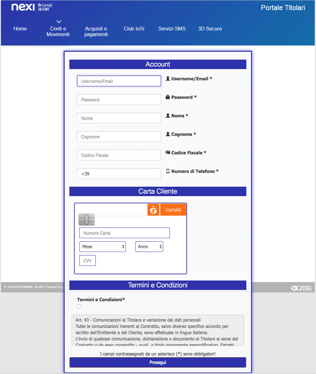 nexi sito falso carta di credito cartasi