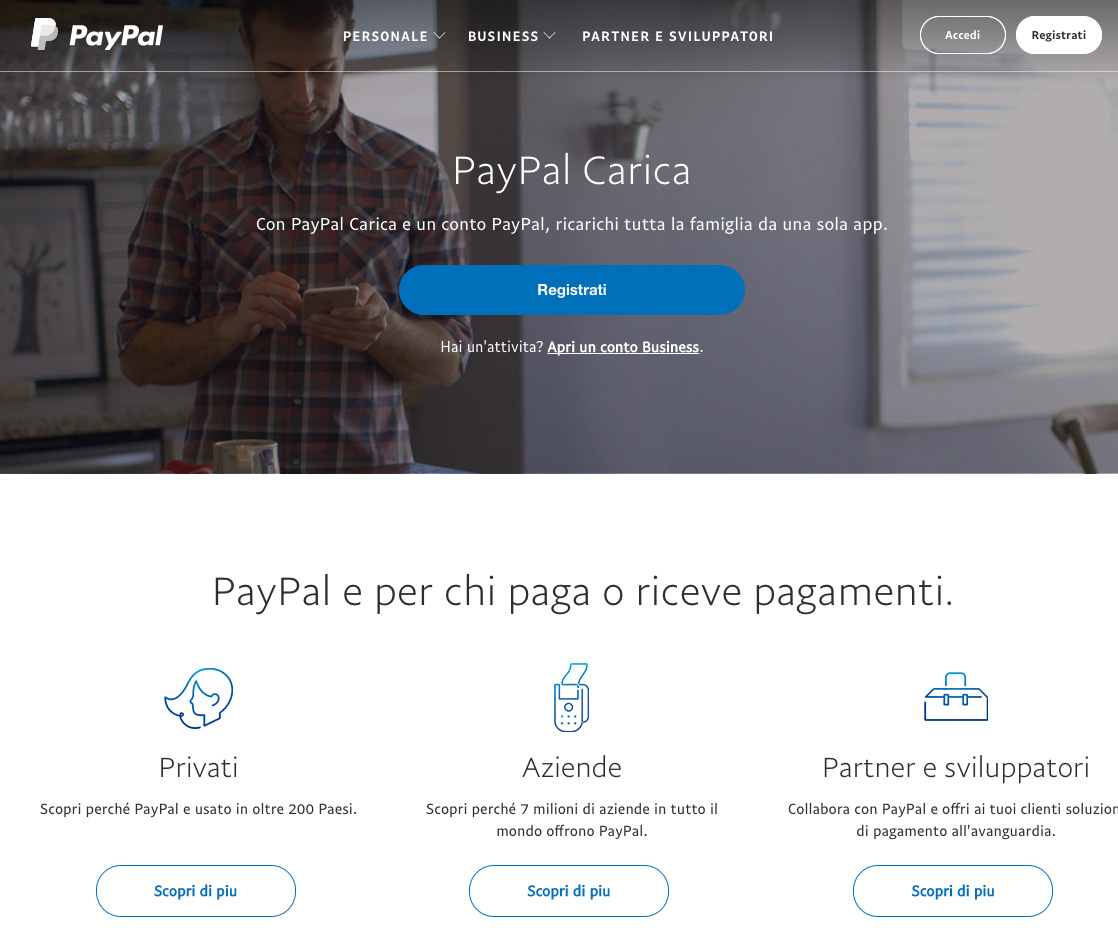 sito fasullo paypal phishing