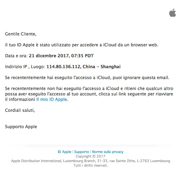 email phishing apple icloud accesso