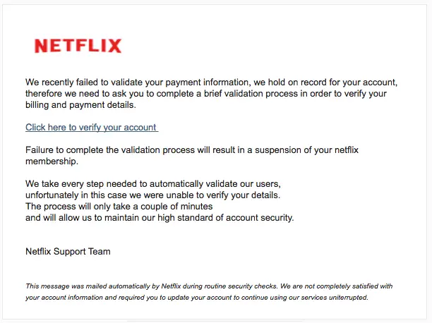 netflix phishing