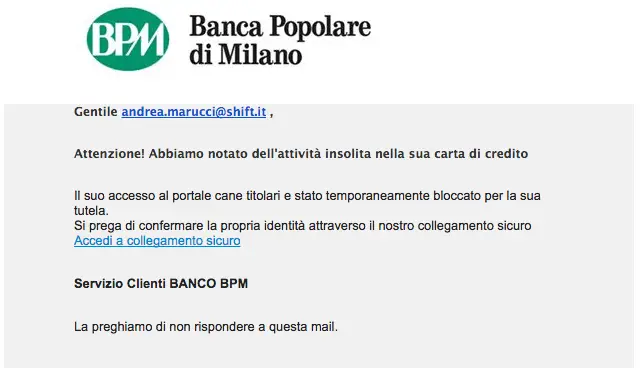 banca popolare milano phishing bpm