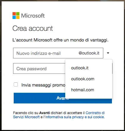 come creare mail outlook