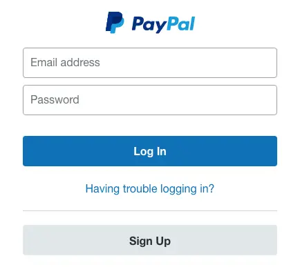 login falso paypal phishing