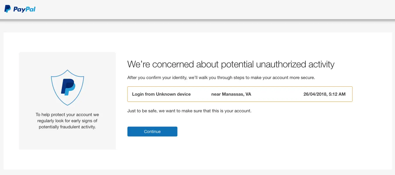 paypal phishing your account is limited