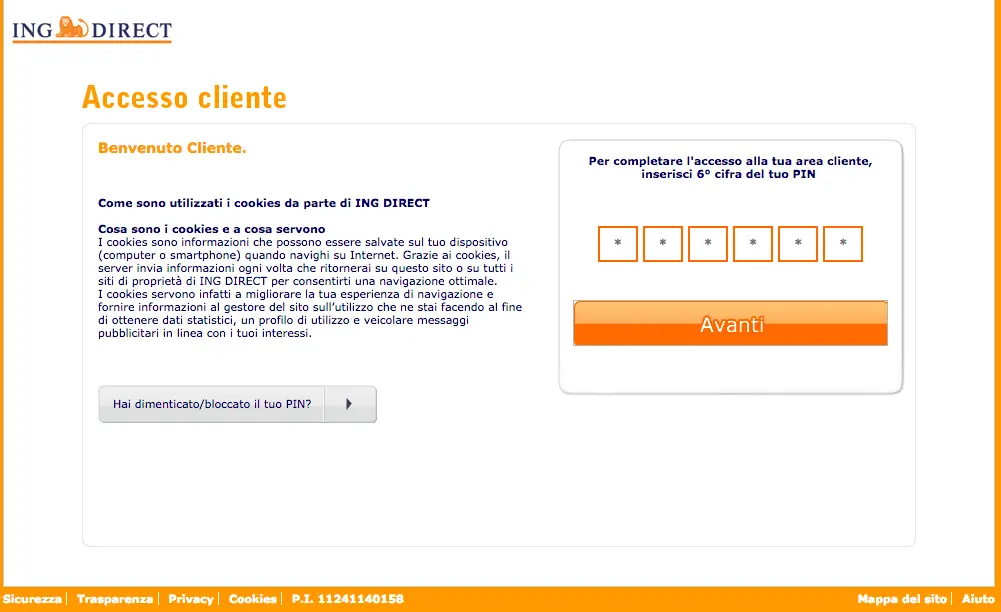 ing direct pin falso phishing