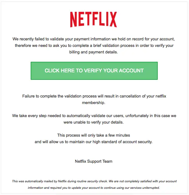 netflix phishing