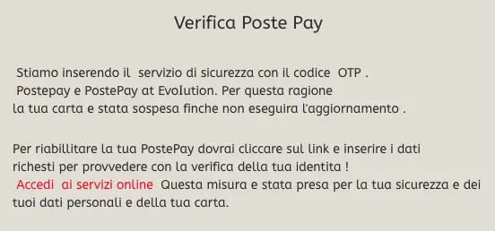 verifica postepay phishing