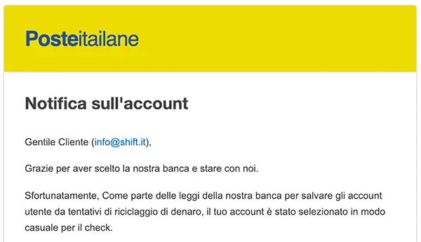 poste italiane phishing