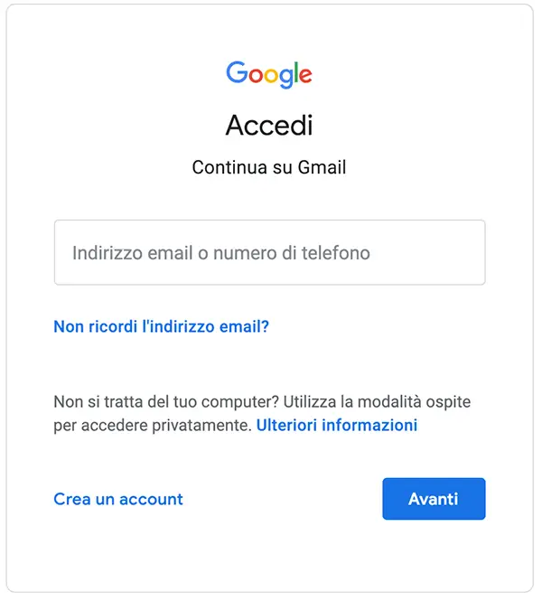 come accedere a gmail