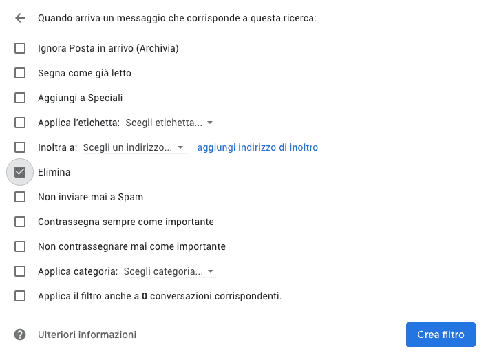 gmail elimina mail spam