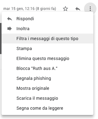 gmail filtra messaggi di questo tipo