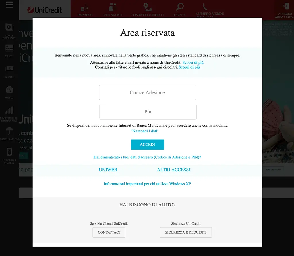 unicredit phishing