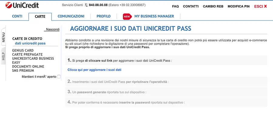 unicredit phishing