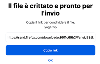 inviare grossi files firefox send