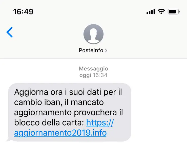 phishing sms poste italiane