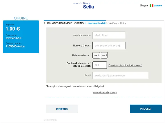 phishing aruba chiusura servizi carta di credito