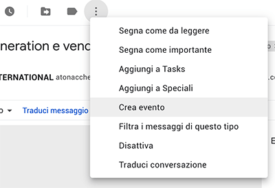 gmail creazione evento