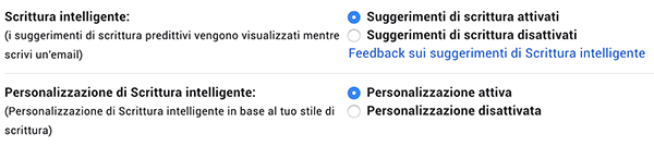 scrittura intelligente in gmail