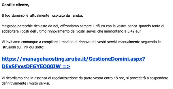 aruba phishing