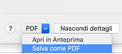 salva come pdf in MacOS