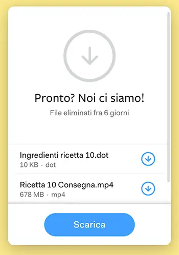 scaricamento files wetransfer