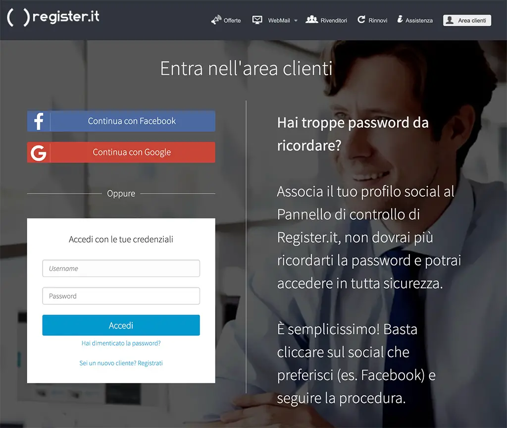 login falso di register