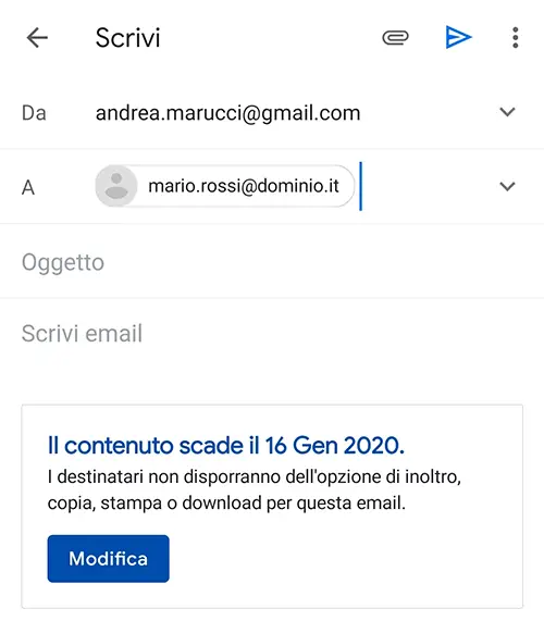 modalità riservata gmail