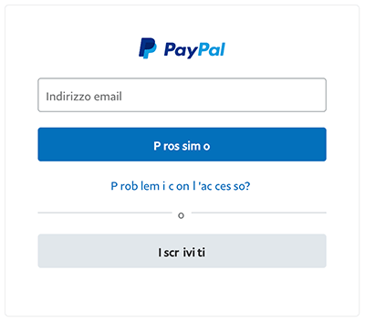 phishing paypal, il login falso