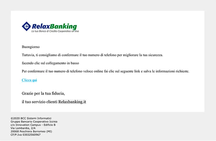 relaxbanking phishing email