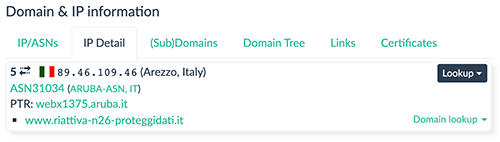 registrazione del dominio falso