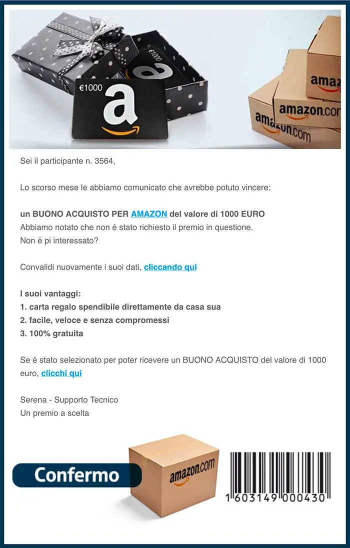 buono amazon 1000 euro