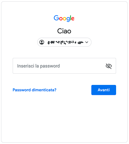 password dimenticata gmail