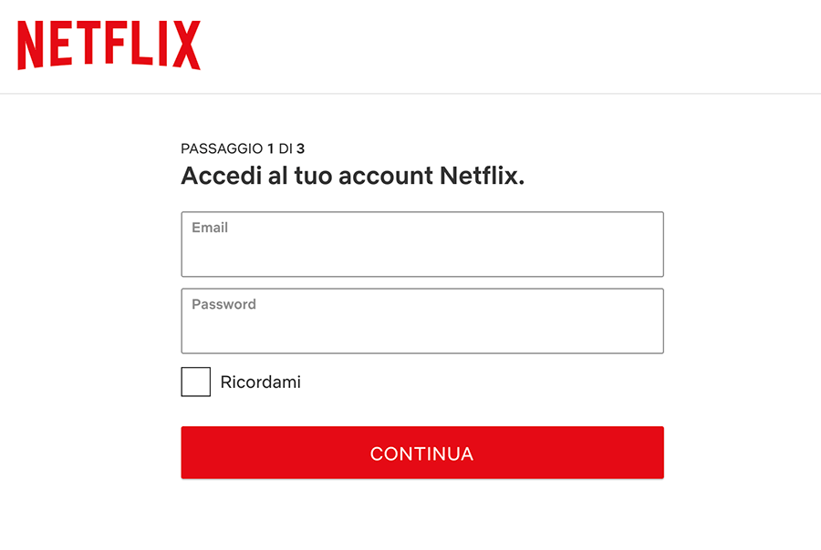 richiesta credenziali netflix phishing