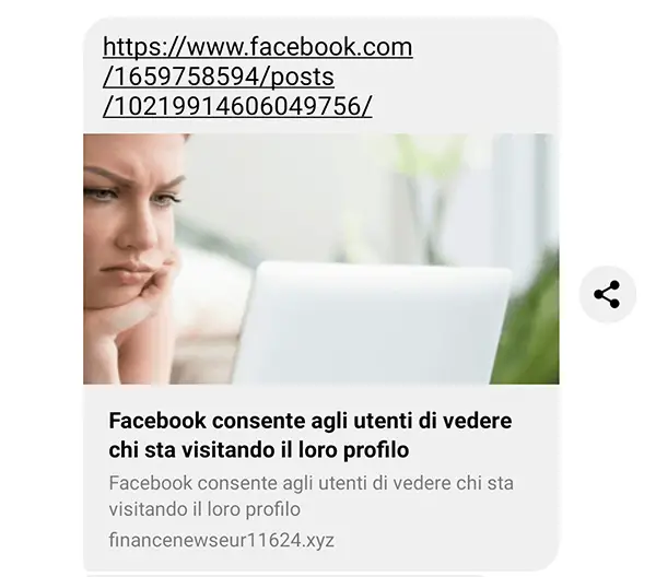 Phishing Facebook vedi chi visita il tuo profilo