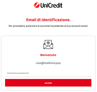 richiesta password email unicredit phishing