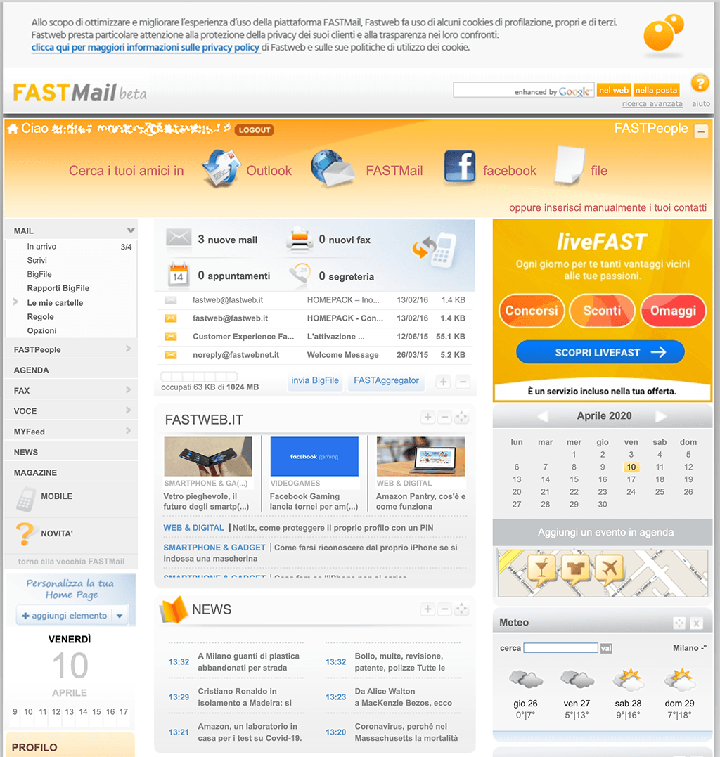 webmail di fastweb