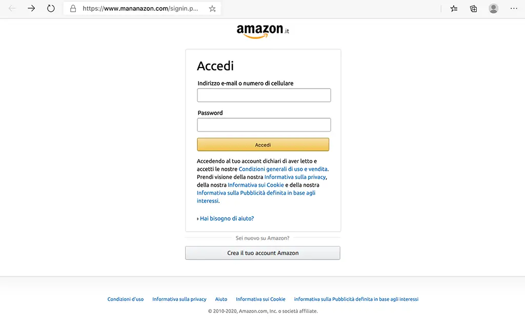 Account Amazon limitato