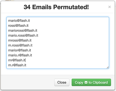 risultati di email permutator